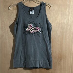 Harley-Davidson Gray Fitted Sleeveless Tank Top
